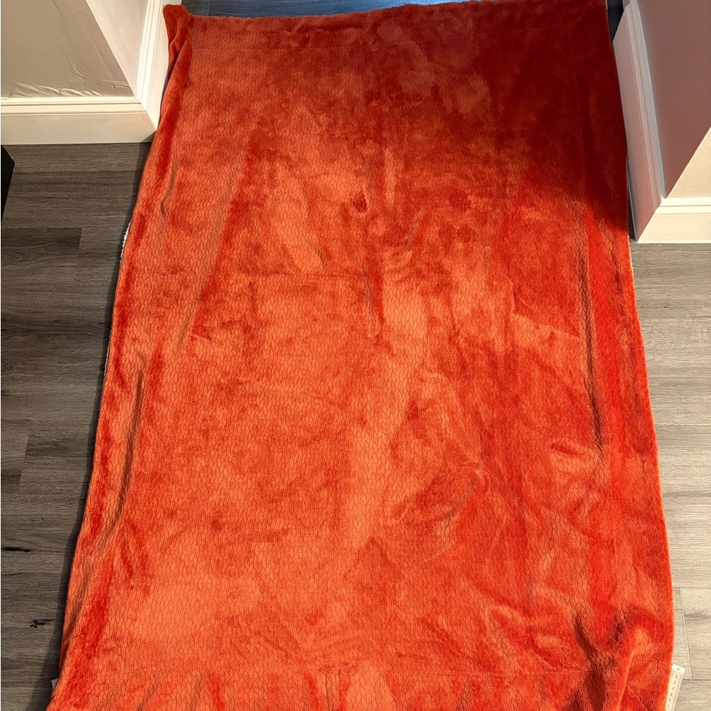 Vibrant Burnt Orange Colored Blanket